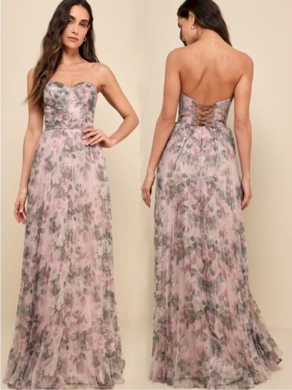 Lulu’s Most Beautiful Day Dress - Pink Gray